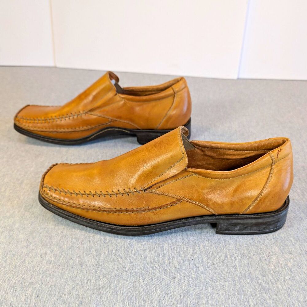 Alfani Men's Leather Slip-On Square Toe Loafer Dress Shoes Brown 13 M